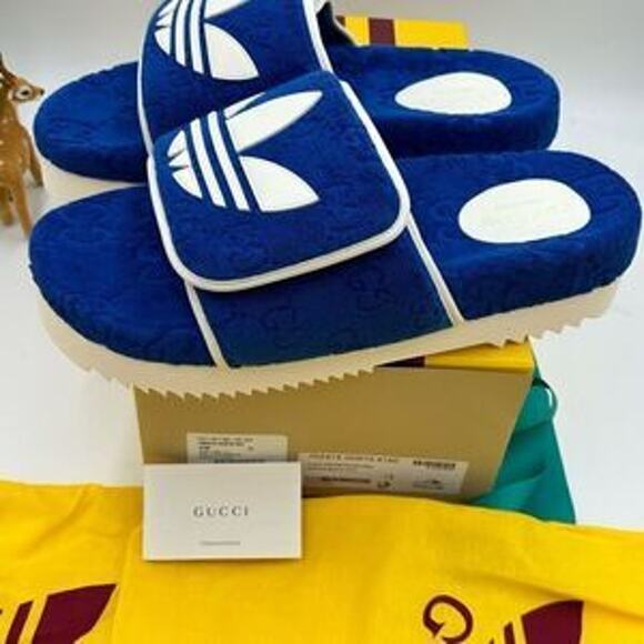 Men’s Gucci X Adidas, slide sandals size 12 made in Italy - Picture 11 of 11